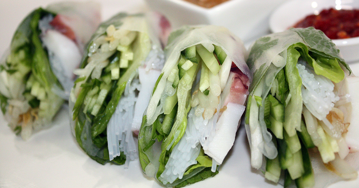 Squid Summer Rolls with Peanut Sauce