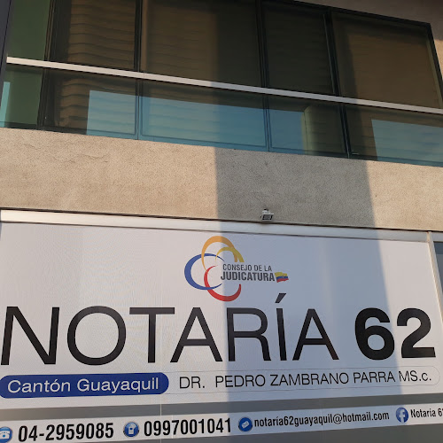 Horarios de Notaria 62 de Guayaquil