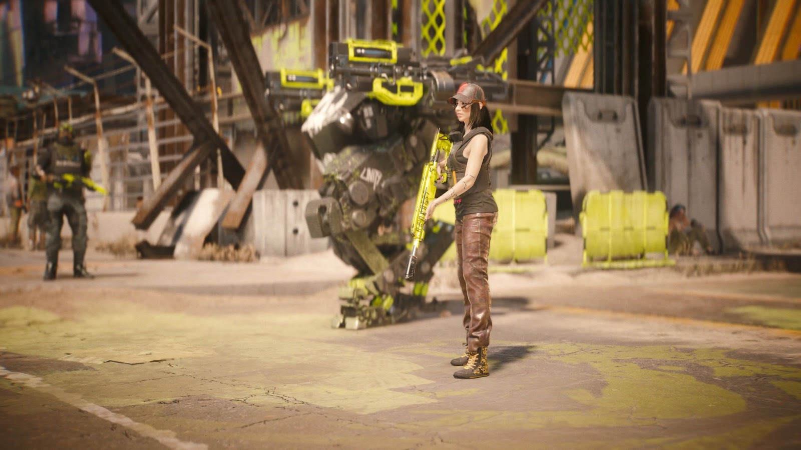 An in game screenshot of the customizable V character from the game Cyberpunk 2077. 