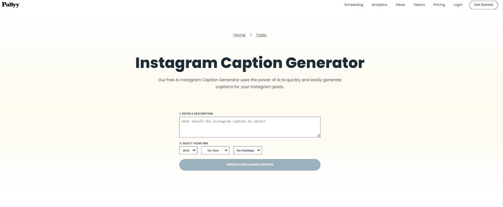  Pally: Free Caption Generator for Instagram