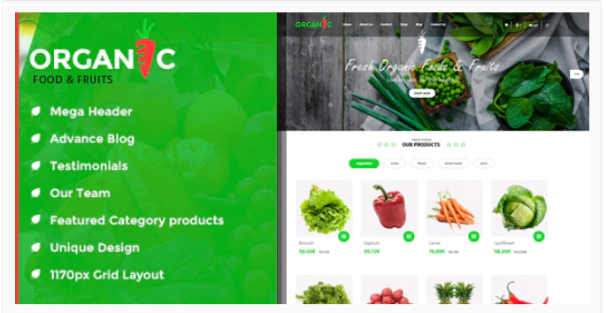 Vegitek - Opencart food store theme