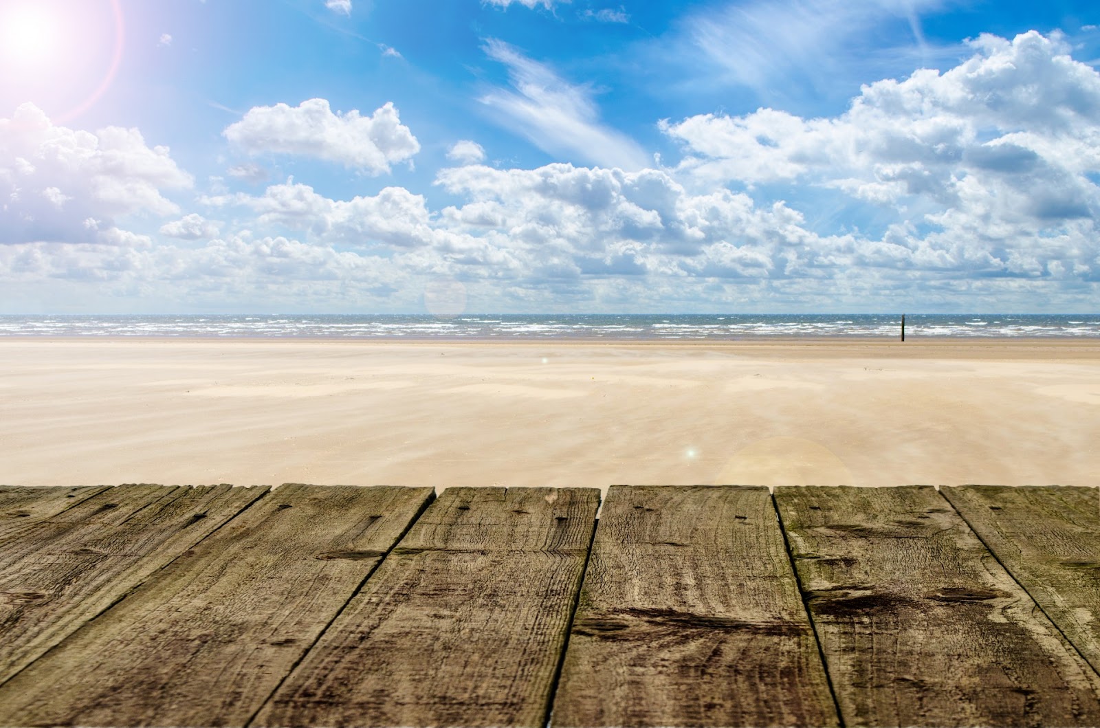 Wood Terrace On The Beach And Sun L Free Stock Photo - Public ...