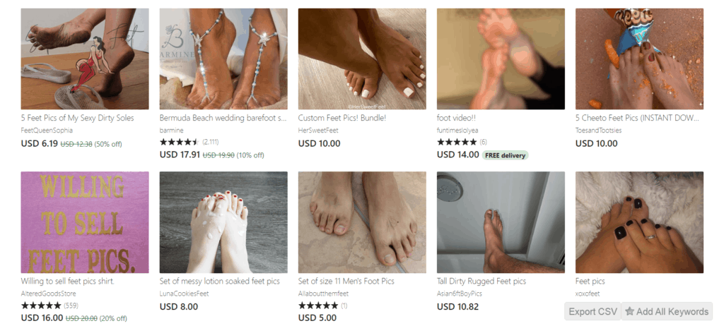 Sell Foot Pics