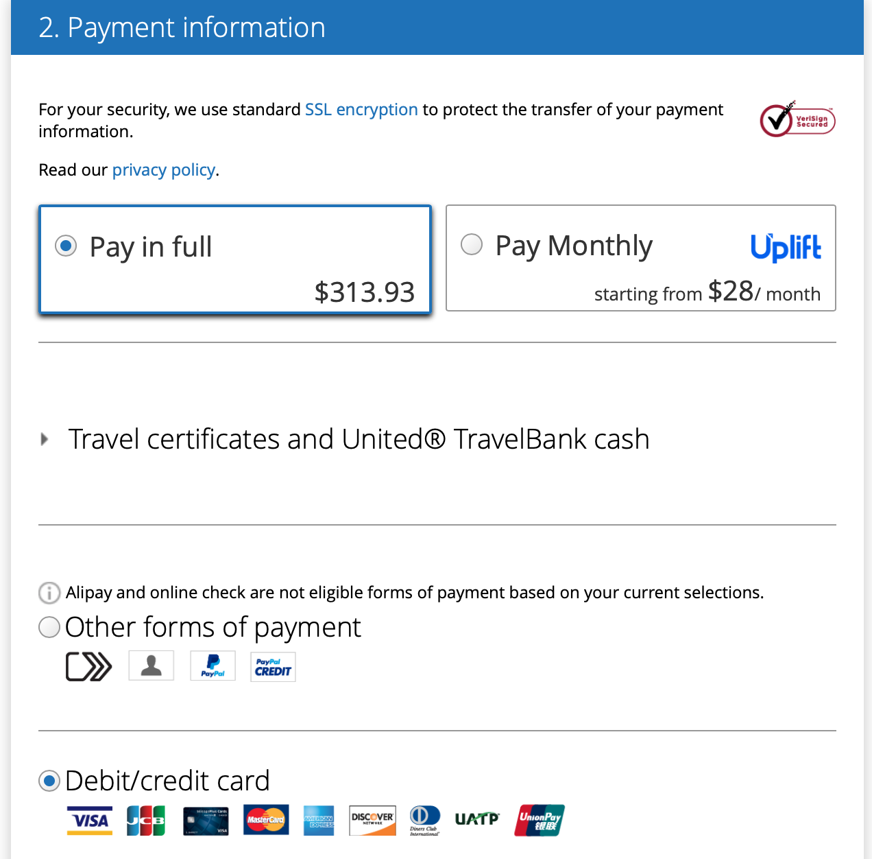travel bank service credit expiry date