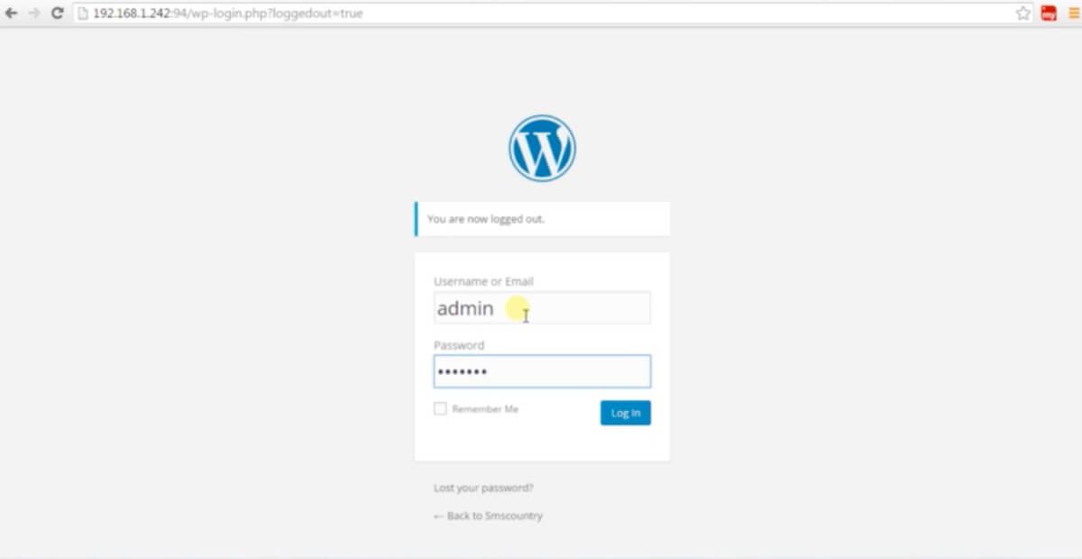  WordPress Login Screen