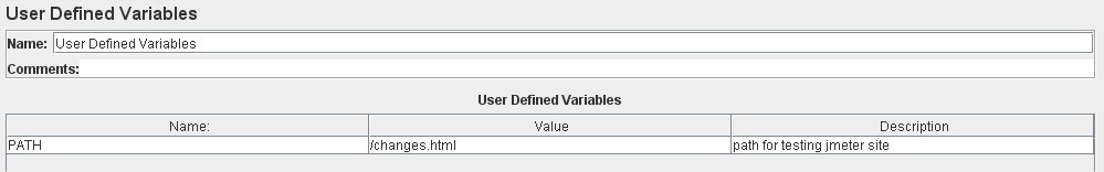 User defined variables