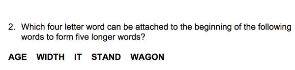 Test sample question by Mensa