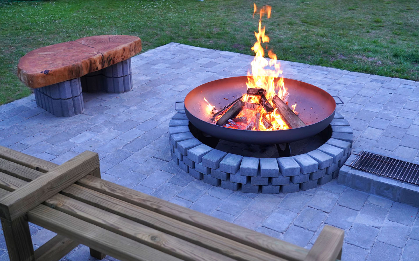 firepit as outdoor patio lighting ideas