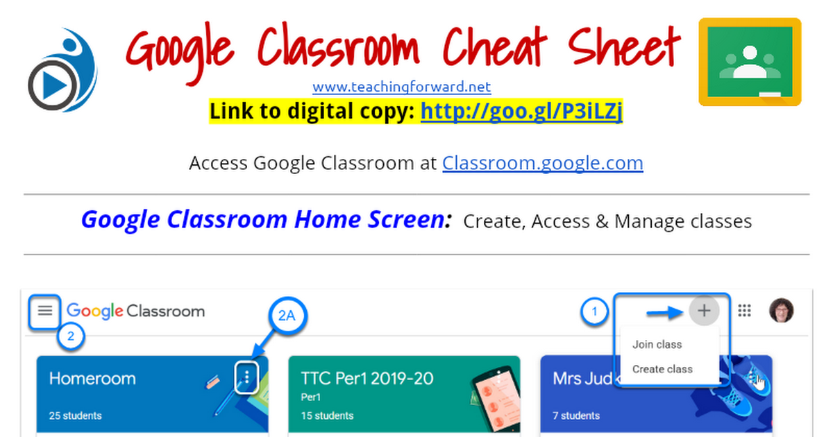 Google Classroom Cheat Sheet