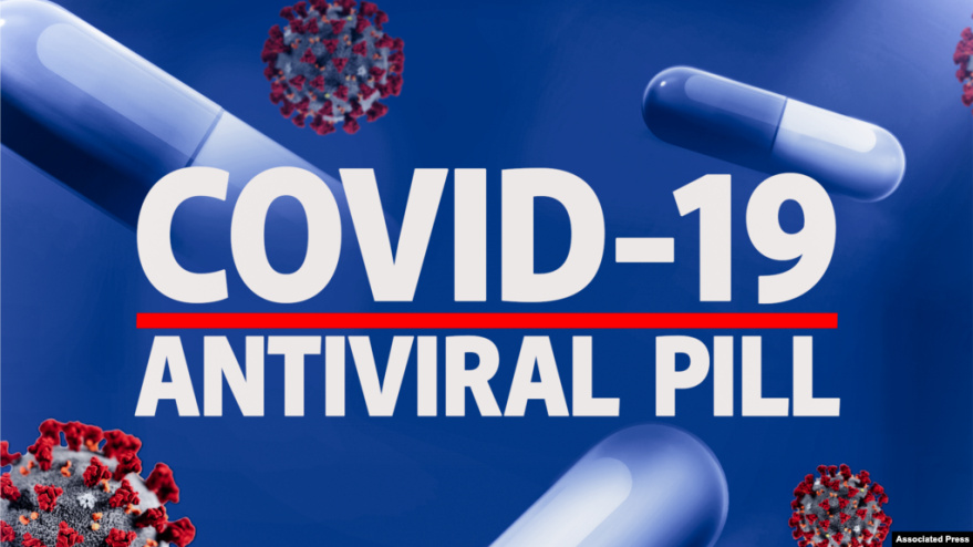Hình ảnh biểu tượng thuốc viên chống virus COVID-19.