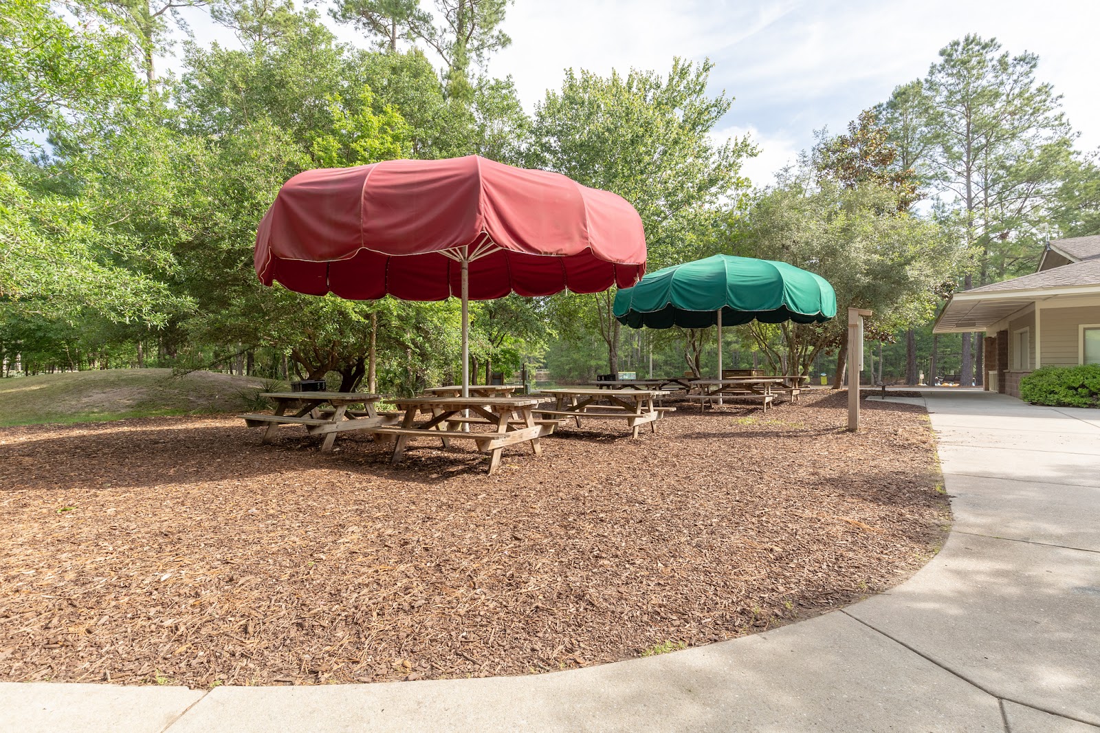 Party Umbrellas are picnic table rentals at Wannamaker County Park