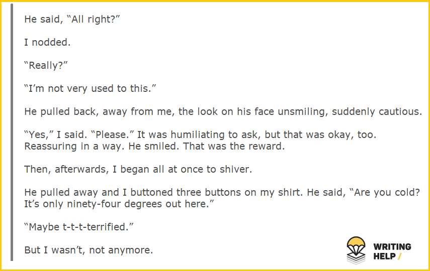 Dialogue examples in a story outlet