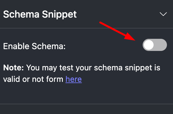 Enable Schema Snippet