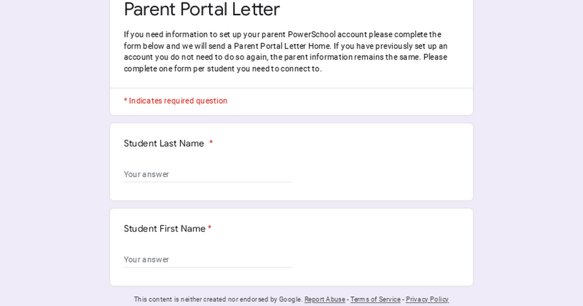 Parent Portal Letter