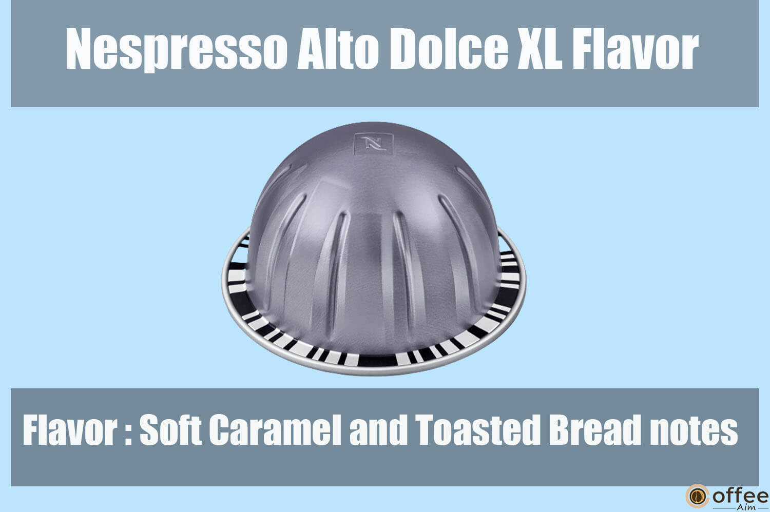 The image captures the rich flavor profile of the Nespresso Alto Dolce XL vertuo capsule, showcased for the 