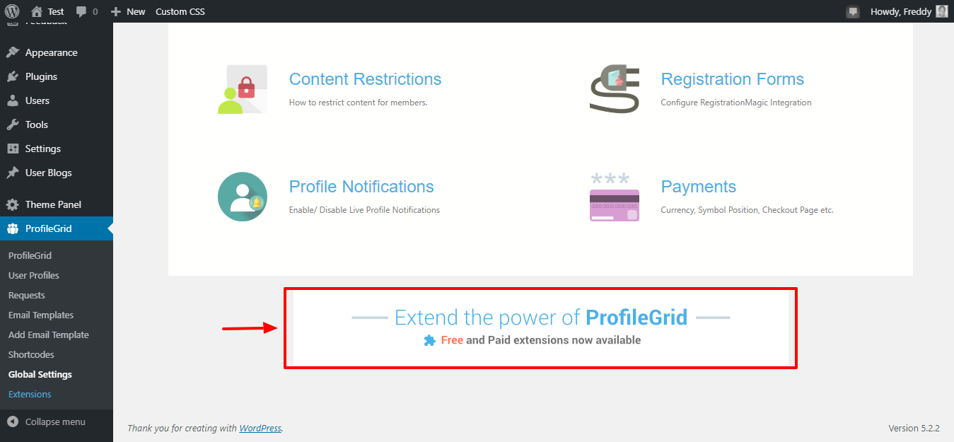 complementos gratuitos e premium do profilegrid