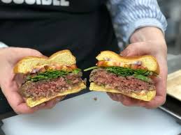 Image result for the impossible burger next to real burger