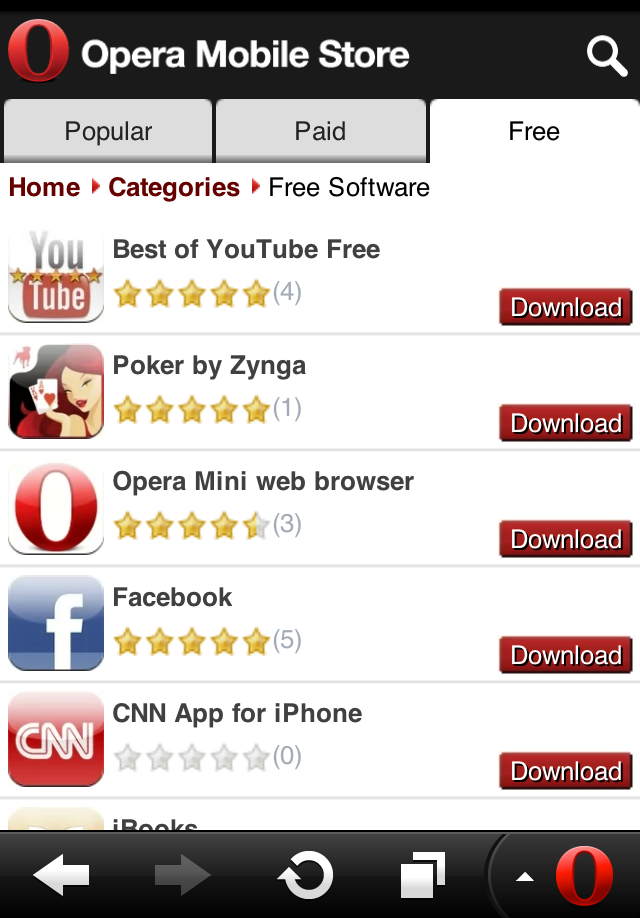 opera app stores for android