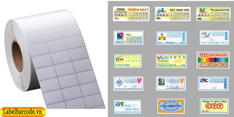 Decal tem vỡ dùng in tem bảo hành với đa dạng kích thước và mẫu mã