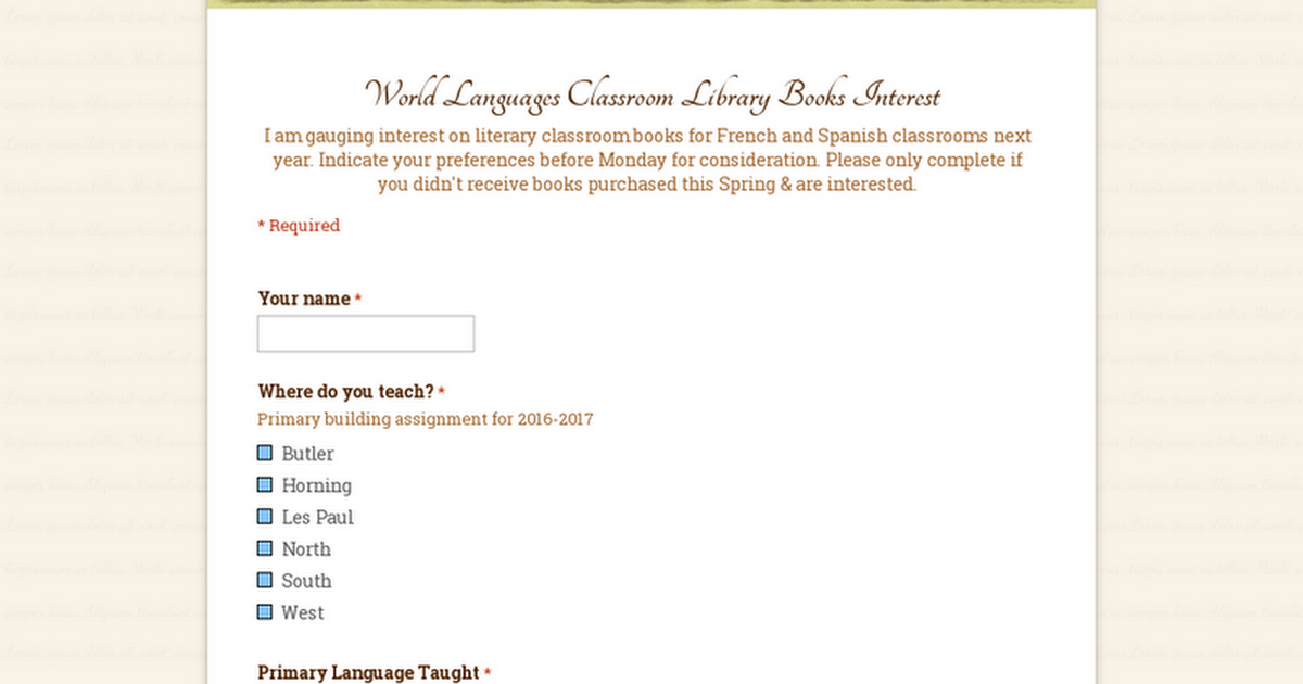 World Languages Classroom Library Books Interest
