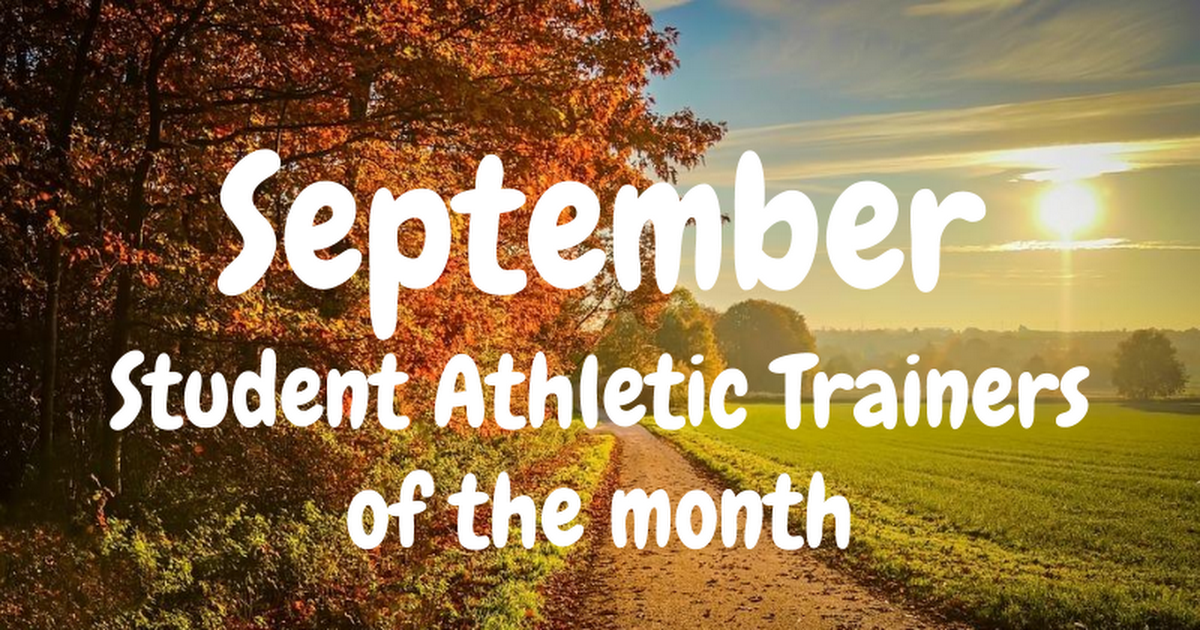 Sept. Athletic trainer of the month Newsletter