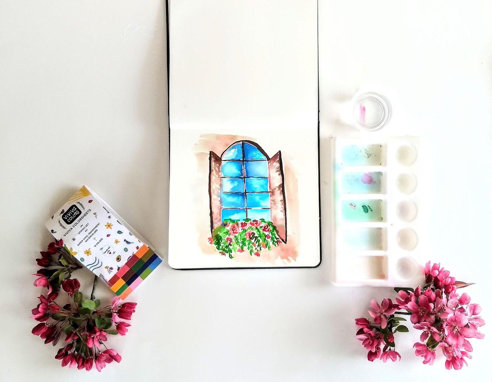 Flower window painting