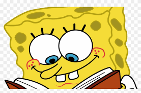 Sponge Bob Clip Art - Cartoon Character Reading A Book - Free Transparent  PNG Clipart Images Download