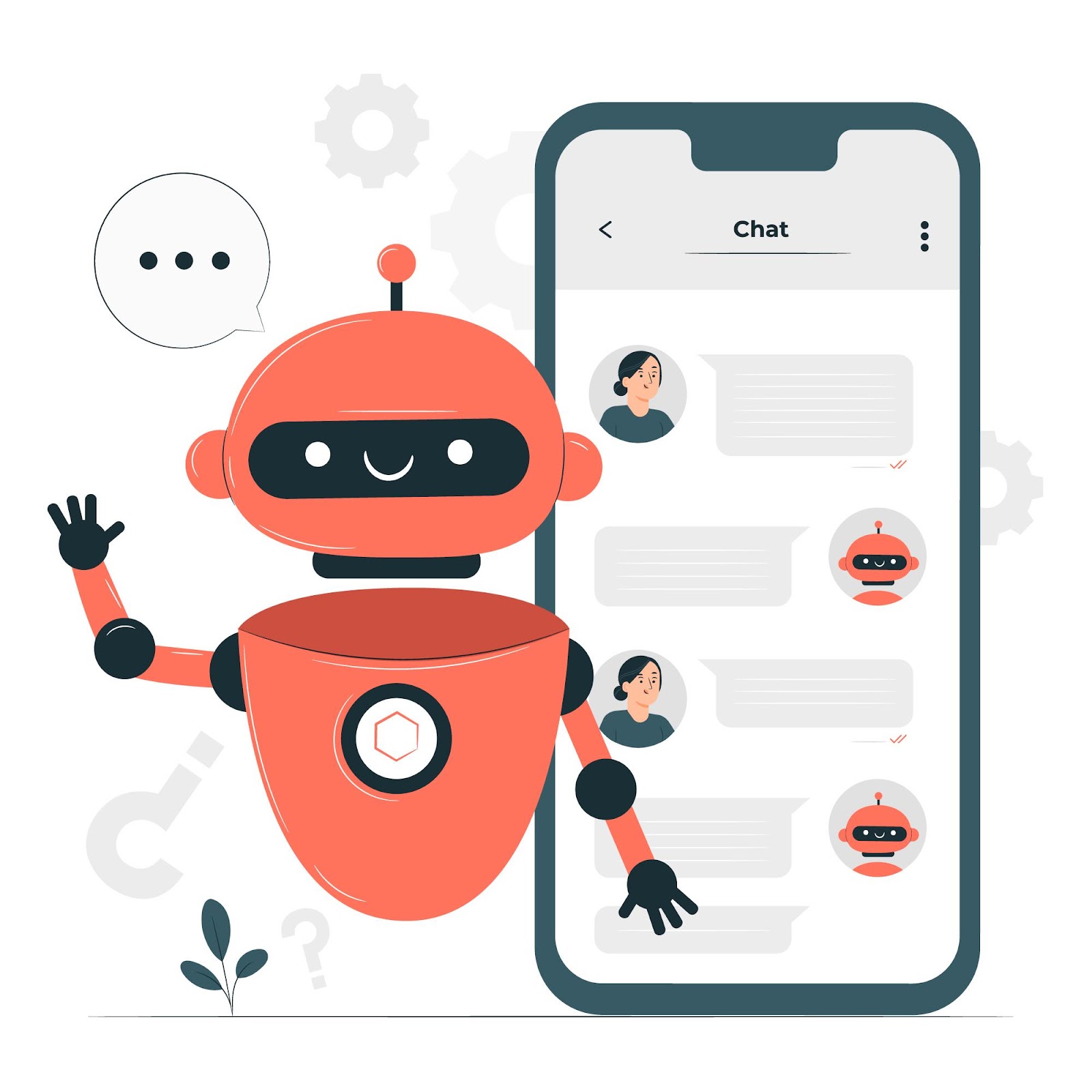 Saiba o que é NPL! Imagem de robô de chatboot vermelho claro conversando com cliente.