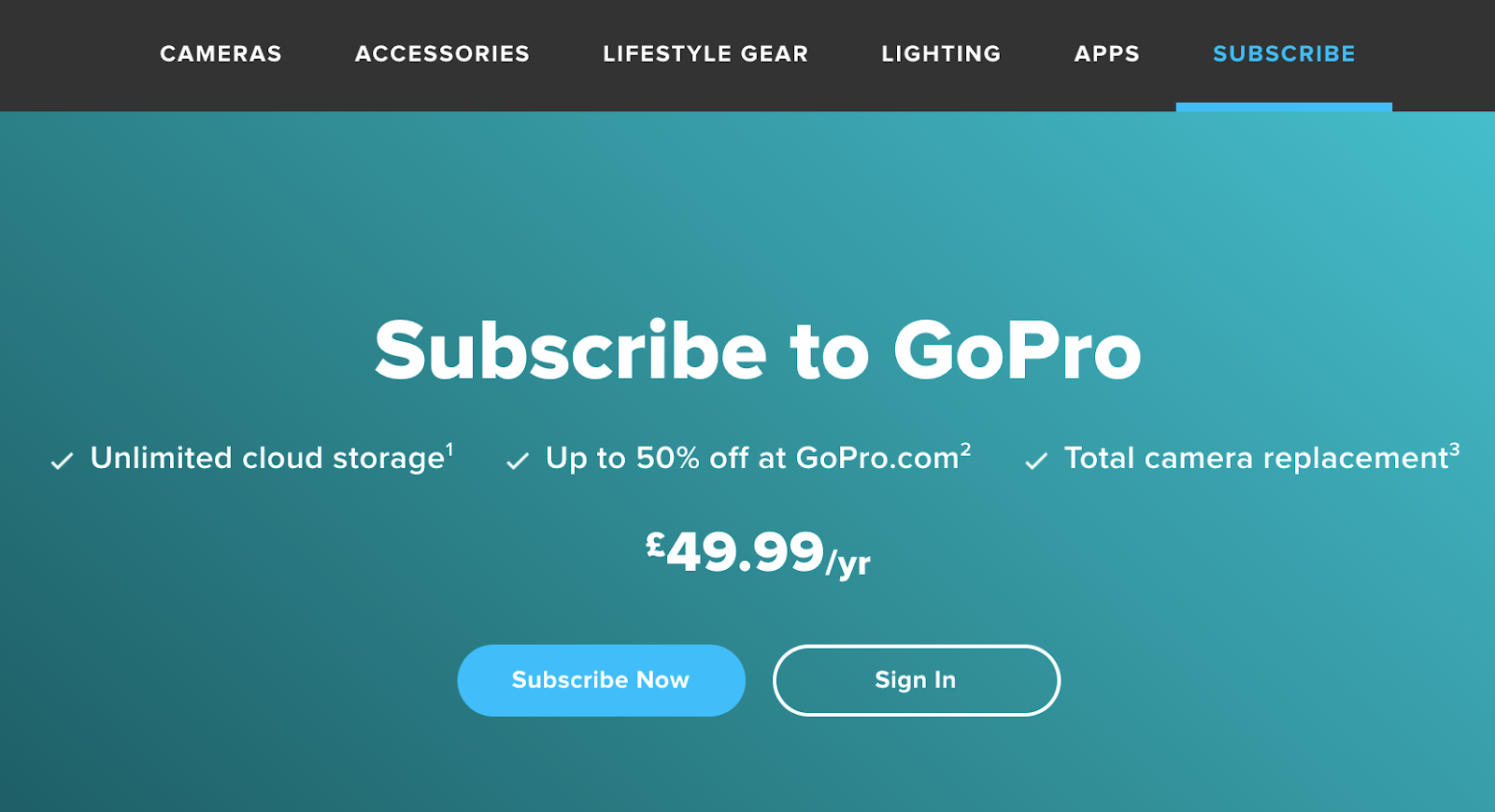 GoPro Subscription - Cloud Storage, Replacement & Discounts