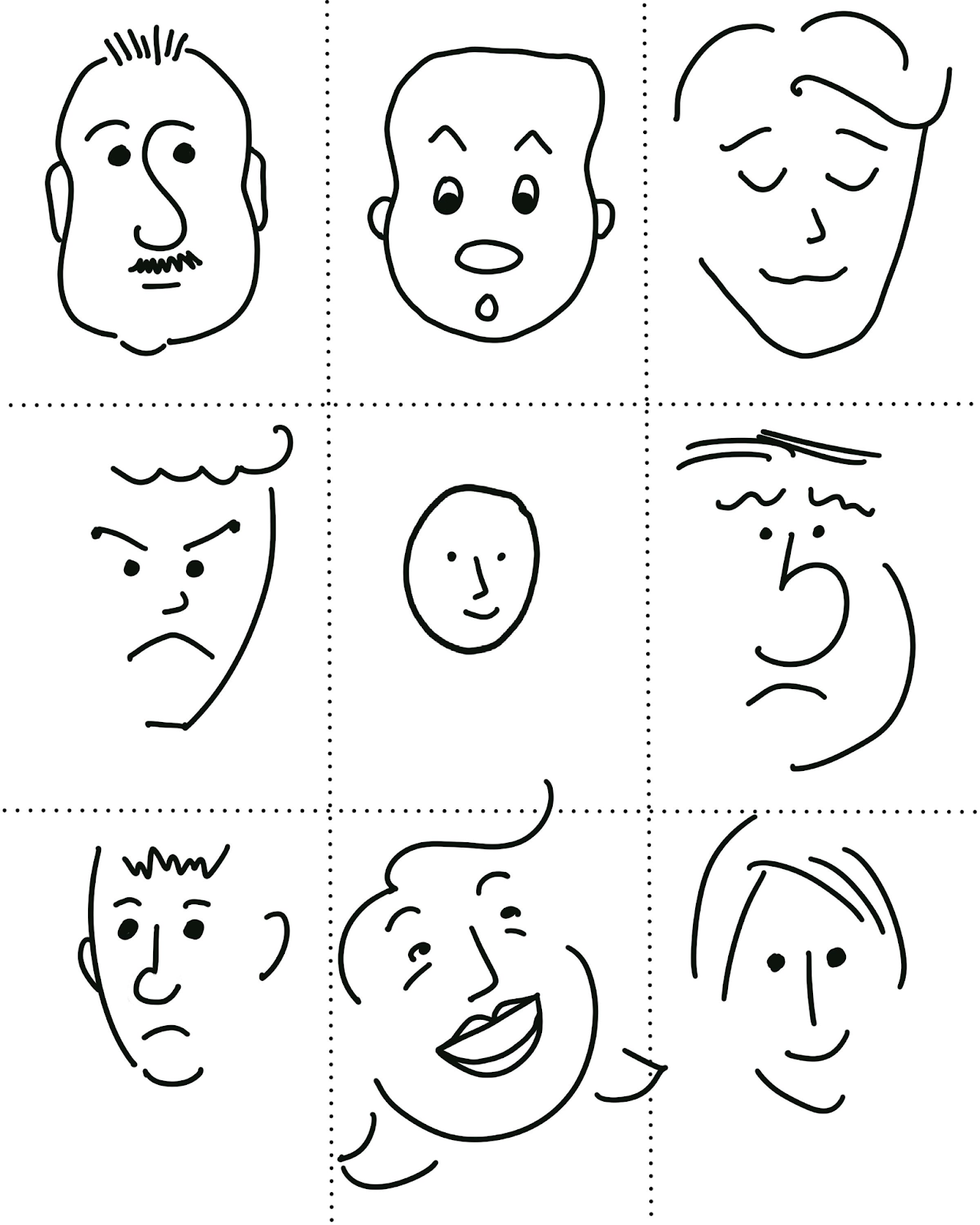 cabeças de desenho animado