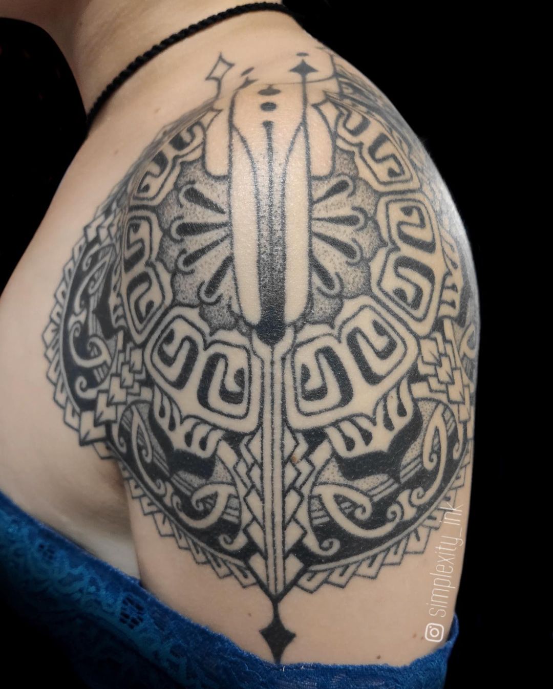 Tribal Mandala Tattoo For Shoulder