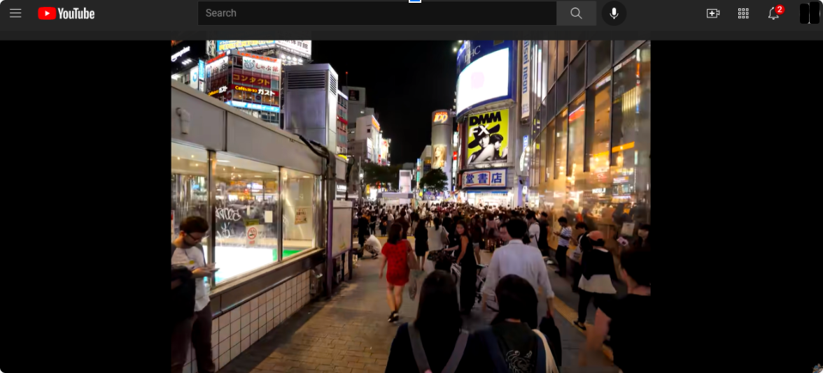 Youtube screenshot of a busy street showcasing a 4:3 aspect ratio.