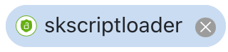 An image of the skscriptloader component as it appears when added to the Custom HTML template.
