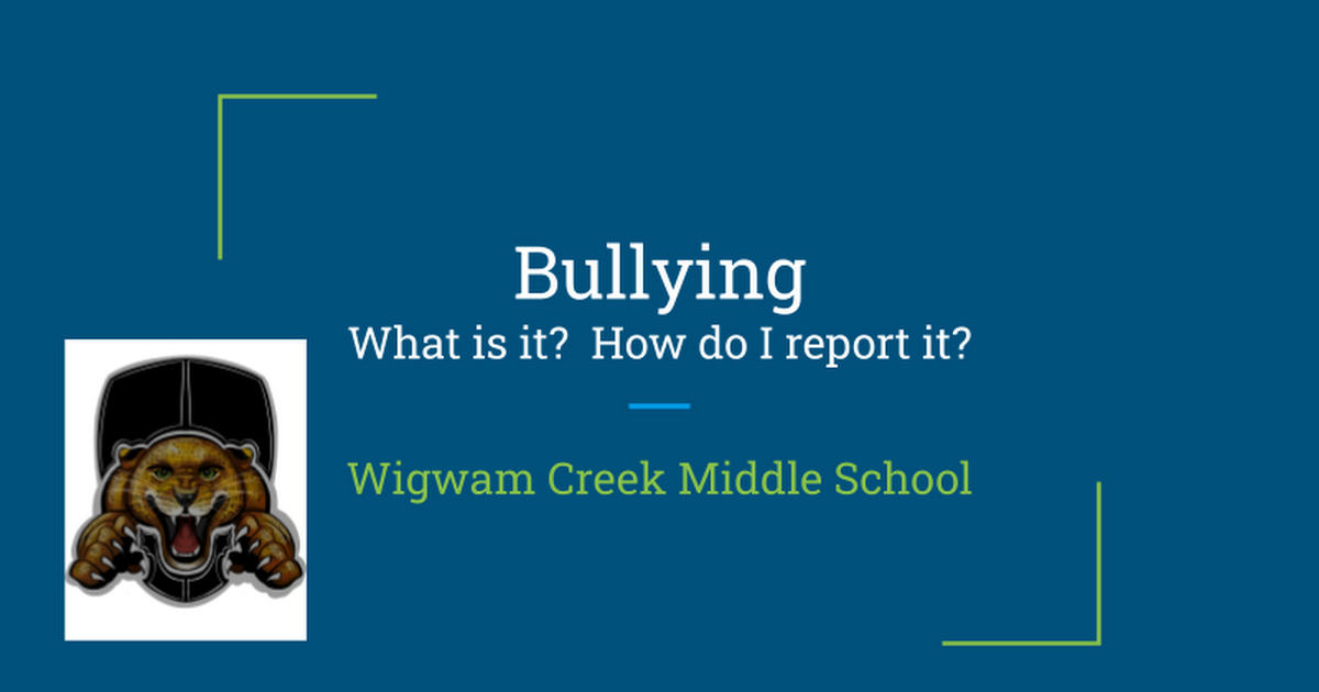 WCMS Bullying Presentation