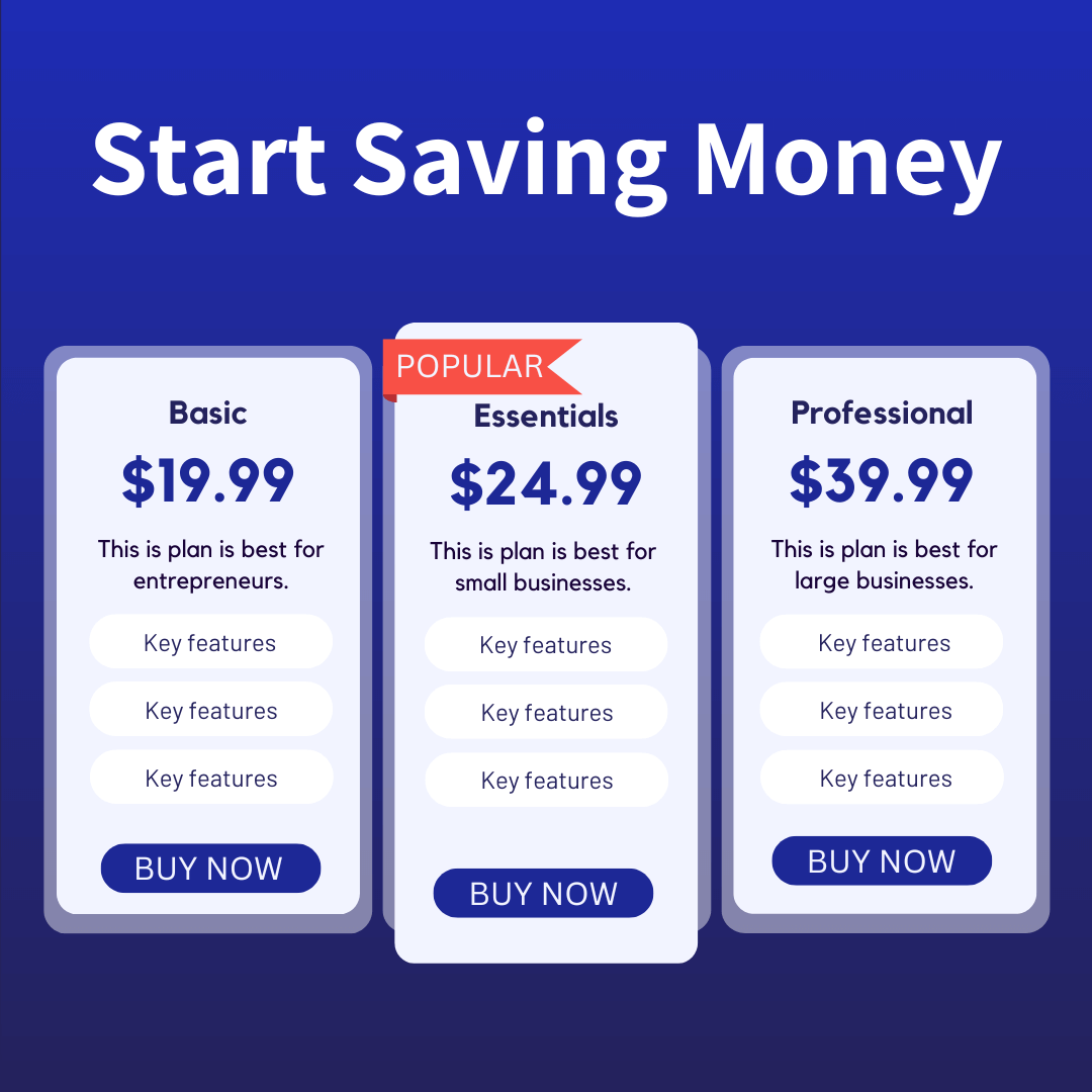 pricing table online