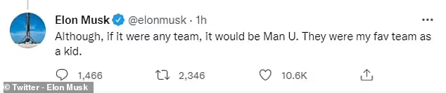 Elon Musk - joking about buying Man Utd. Source: Twitter 