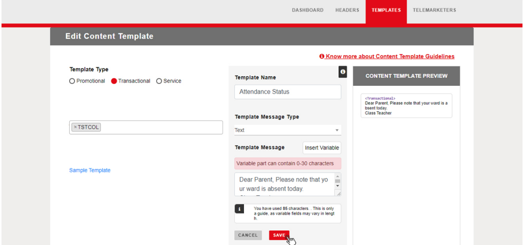 How enterprises can add content templates on the airtel DLT portal | SMScountry