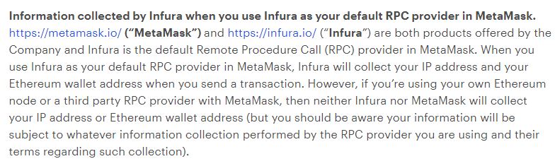 Excerpt from the updated Consensys privacy policy