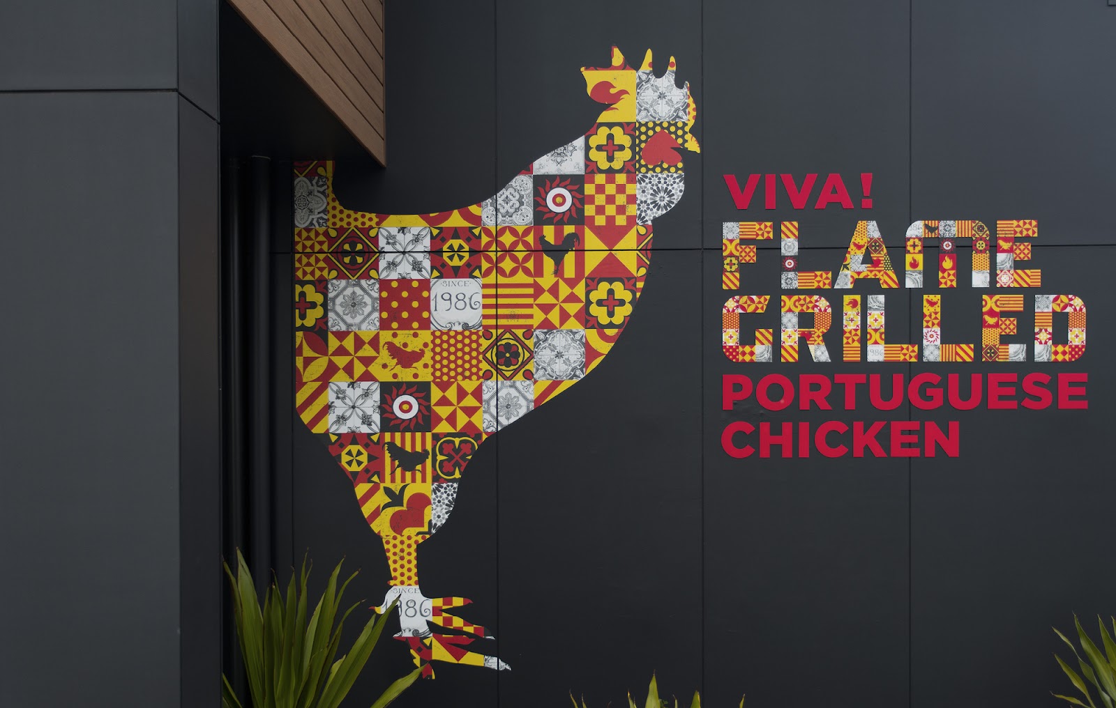 The refreshed Oporto identity features authentic Portuguese tiles and language to reinforce their heritage, with images of chickens throughout to showcase their specialty cuisine. 