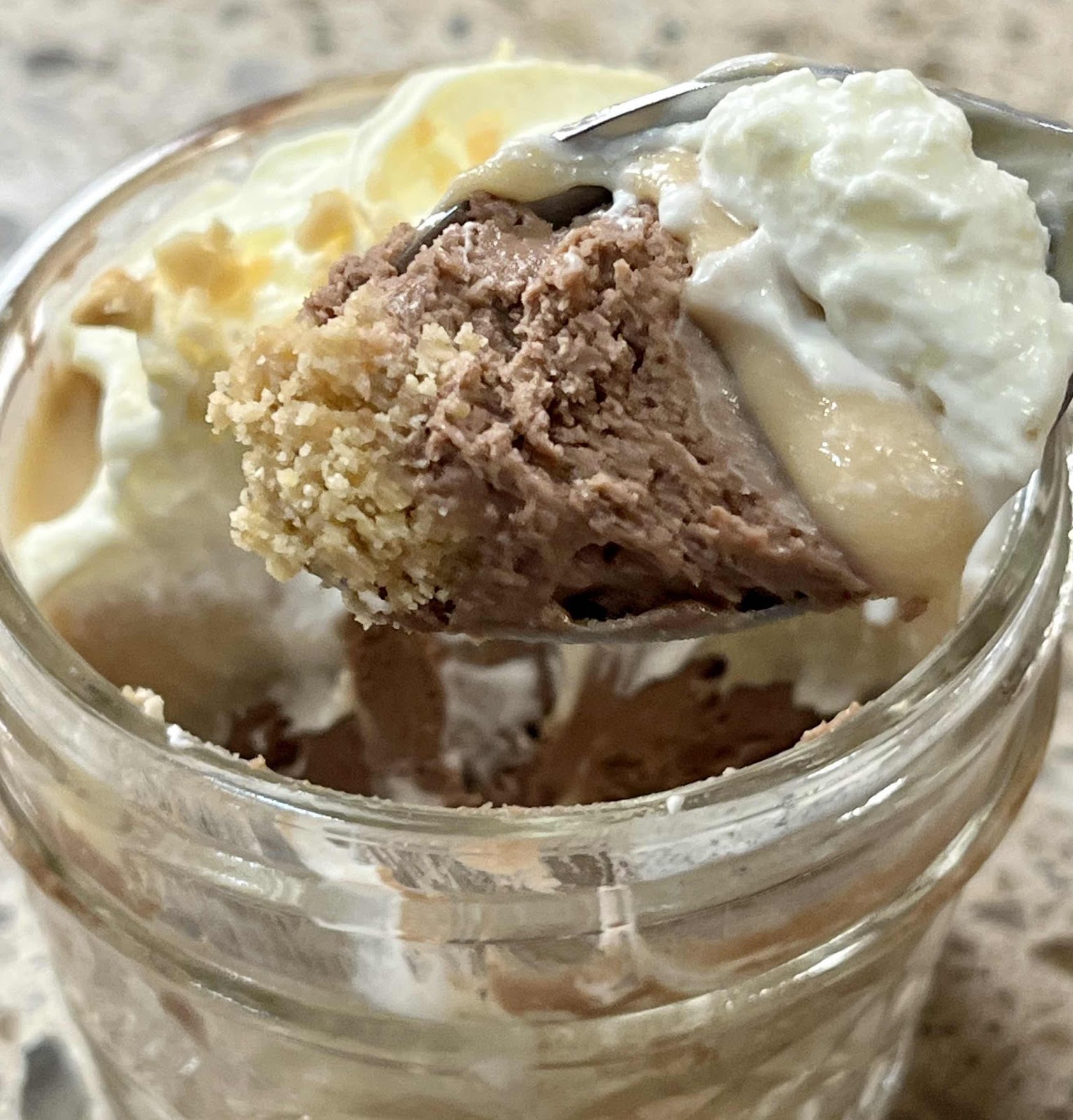 See pie layers in a spoonful