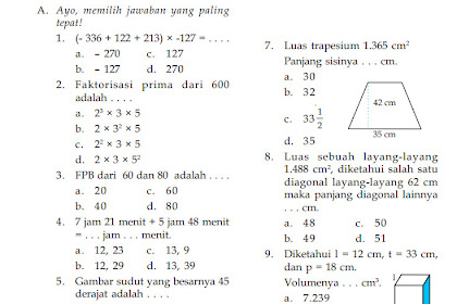 Soal Soal Uts Matematika Kelas 5 Semester 1