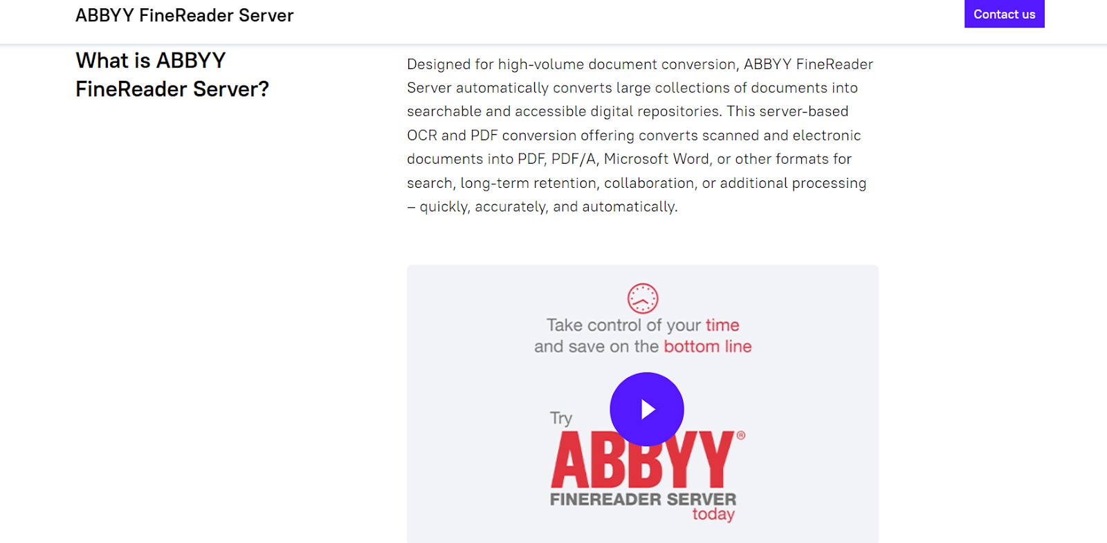 Overview: What Is ABBYY FineReader Server?