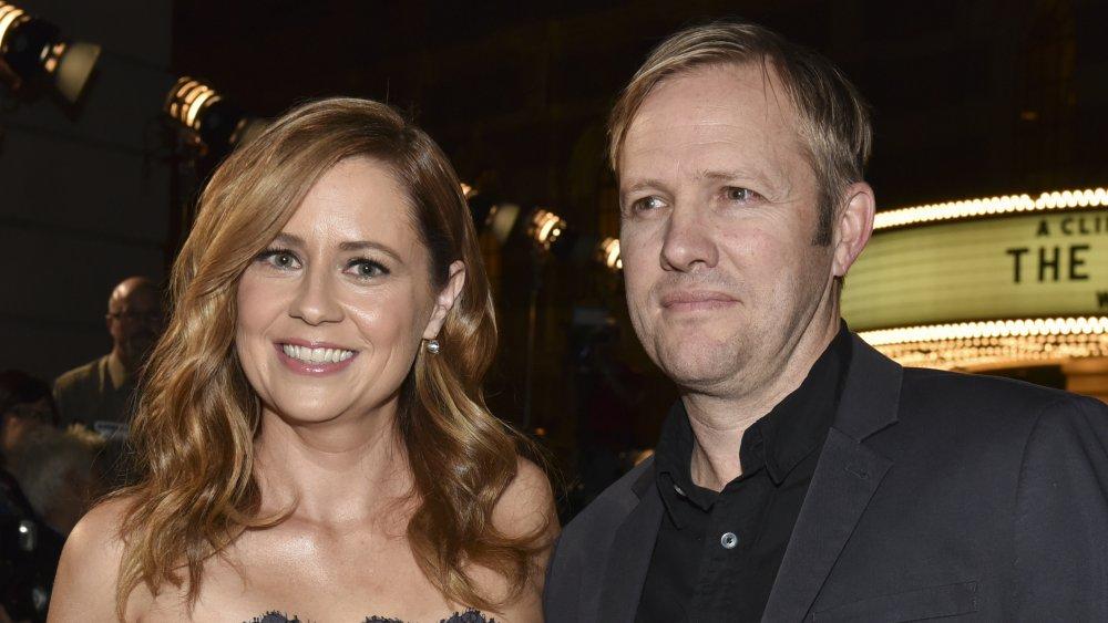 Jenna Fischer and Lee Kirk at the 15:17 to Paris premiere