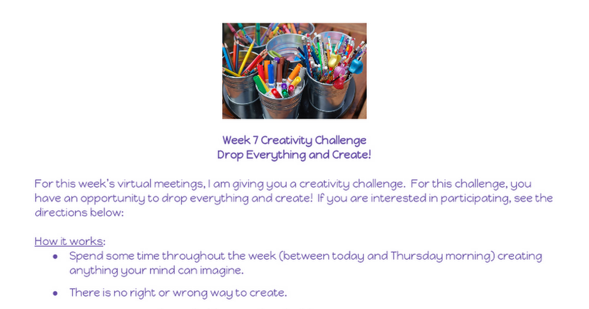 Week 7 Creativity Challenge