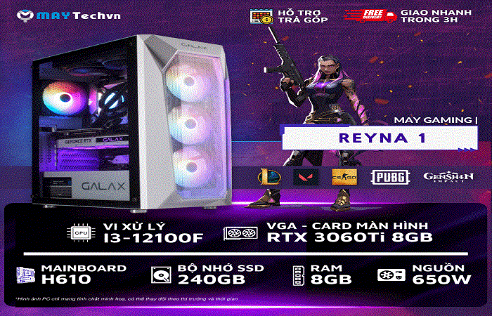Hình ảnh minh họa cho PC GAMING REYNA 1 - Maytechvn - 187 đường số 1, phường Bình Hưng Hoà B, quận Bình Tân, TP.HCM