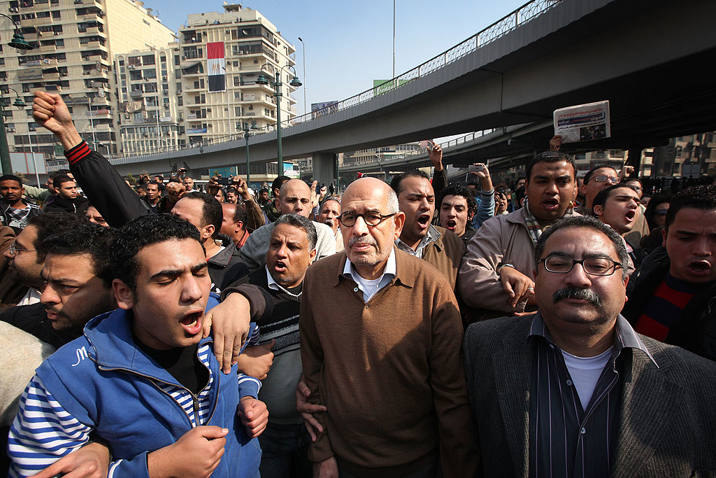 محمد البرادعي خلال ثورة 25 يناير 2011