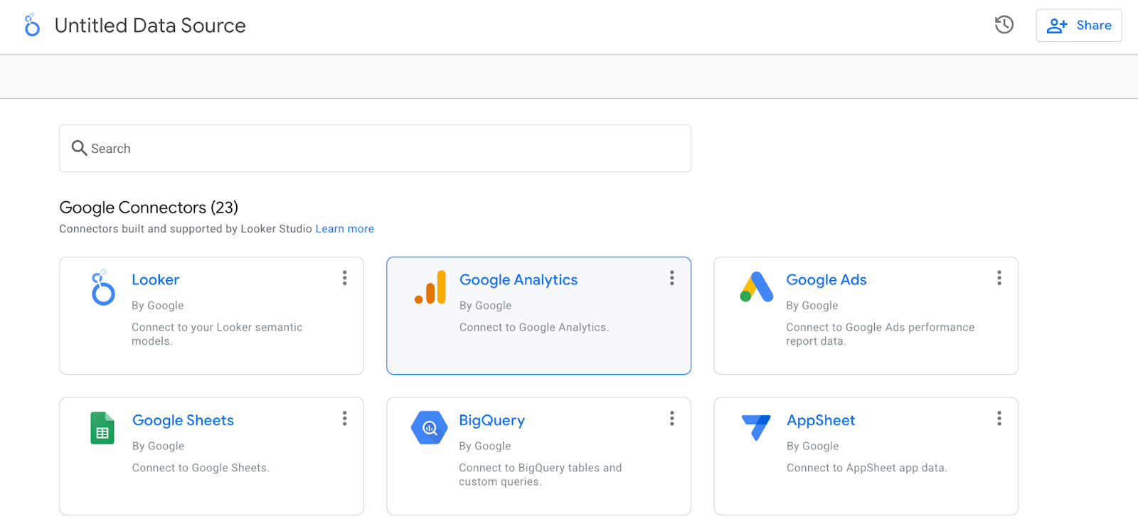 Google Looker Studio Tutorial: Use google Analytics as the data source