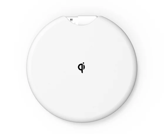 wireless battery charging pad with Qi logo