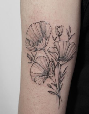 Inner Arm Fine Line California Poppy 