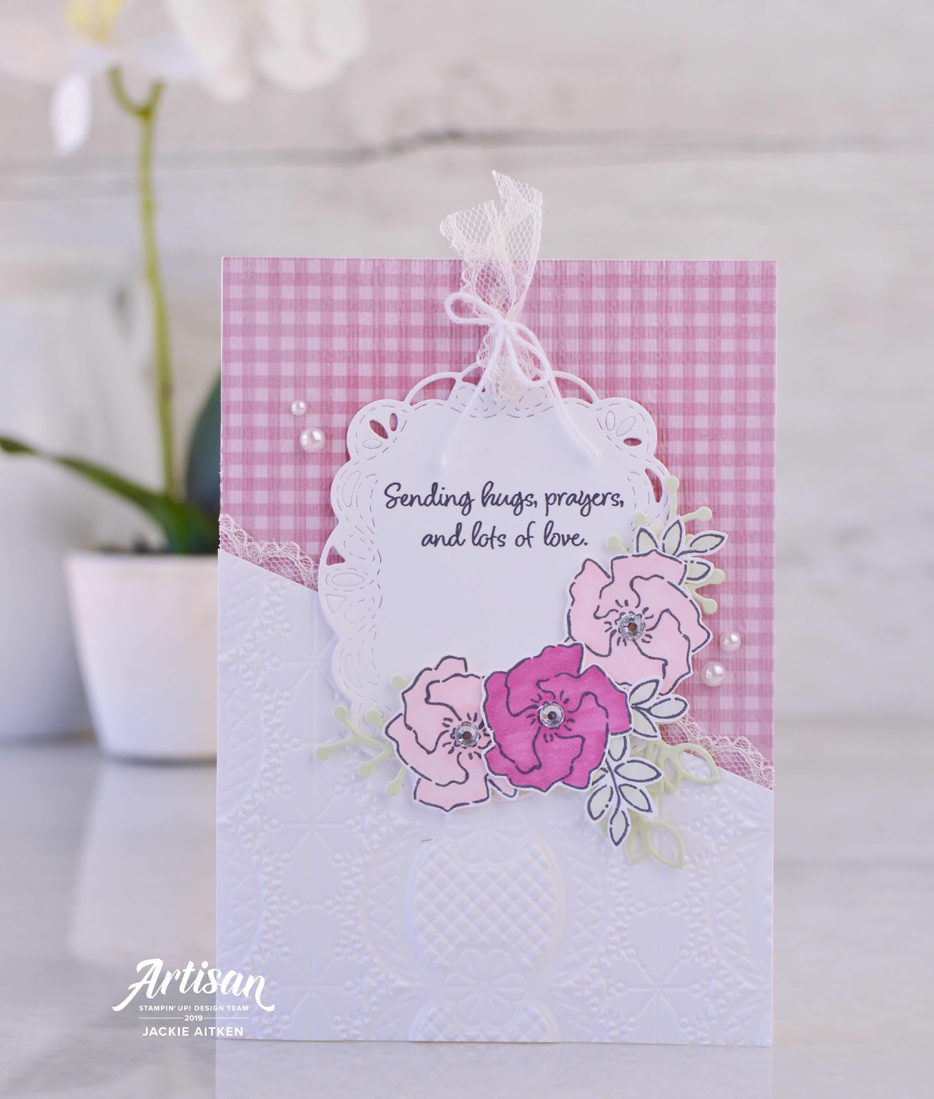 Stampin' Up, Inspiring Iris, Gingham DSP, Jaxx Crafty Creations
